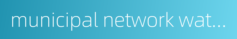municipal network water supply的同义词