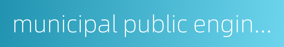 municipal public engineering的同义词