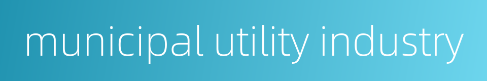 municipal utility industry的同义词