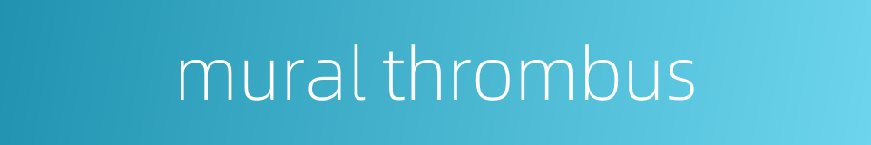 mural thrombus的同义词