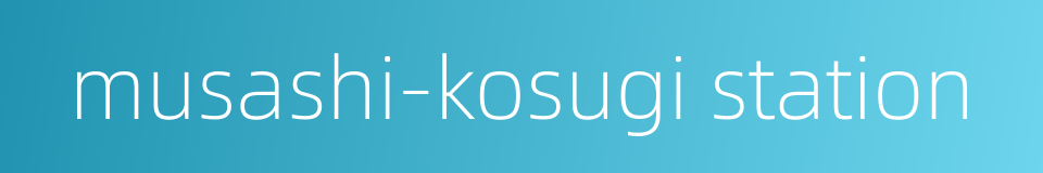 musashi-kosugi station的同义词