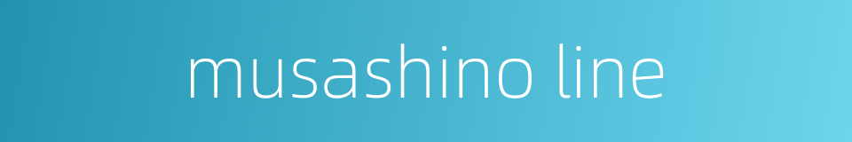 musashino line的同义词