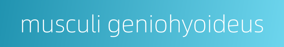 musculi geniohyoideus的同义词