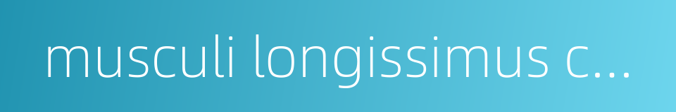 musculi longissimus cervicis的同义词