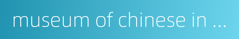 museum of chinese in america的同义词