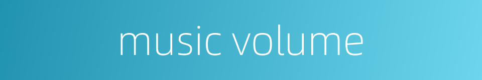 music volume的同义词