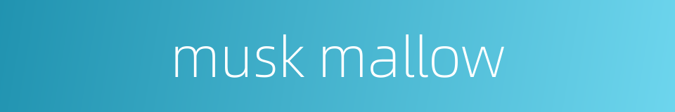musk mallow的同义词