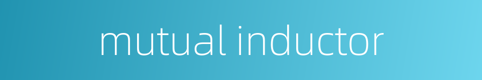 mutual inductor的同义词