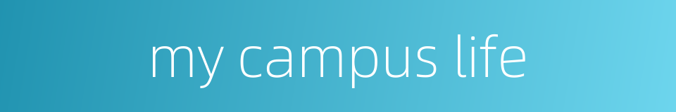 my campus life的同义词