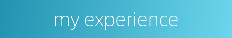 my experience的同义词