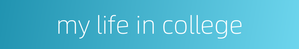 my life in college的同义词