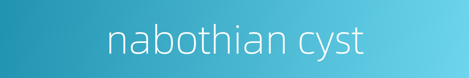 nabothian cyst的同义词