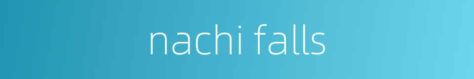 nachi falls的同义词