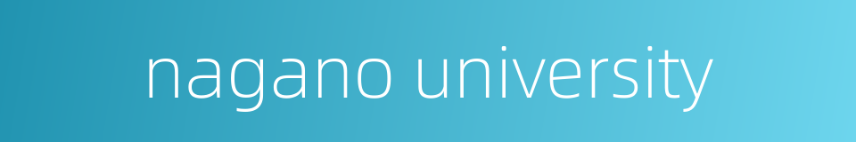 nagano university的同义词