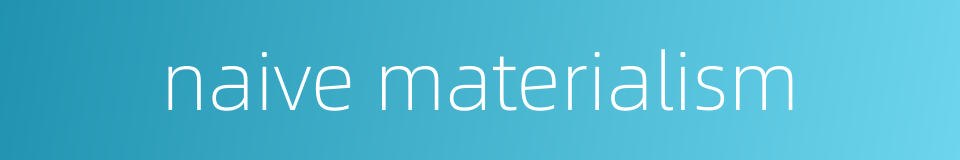 naive materialism的同义词