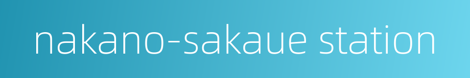 nakano-sakaue station的同义词