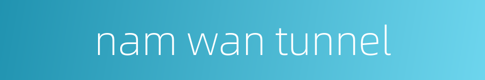 nam wan tunnel的同义词