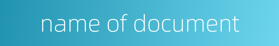 name of document的同义词