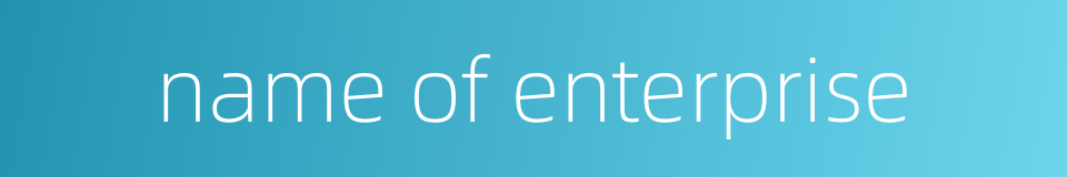 name of enterprise的同义词