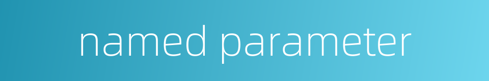 named parameter的同义词