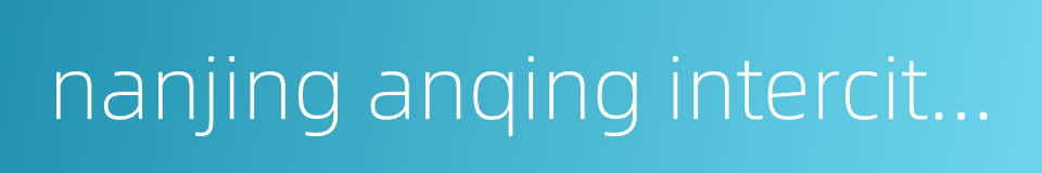 nanjing anqing intercity railway的同义词