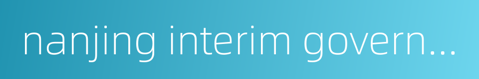 nanjing interim government的同义词