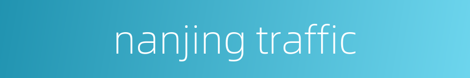 nanjing traffic的同义词