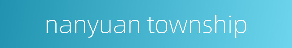 nanyuan township的同义词