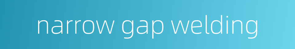 narrow gap welding的同义词