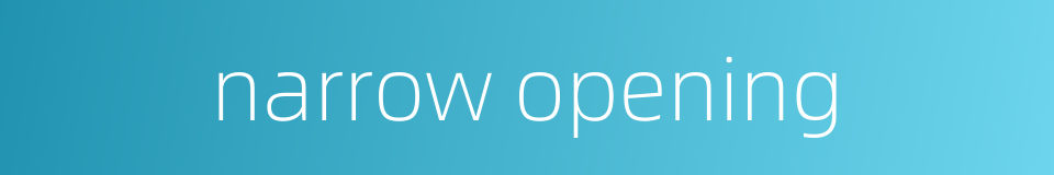 narrow opening的同义词