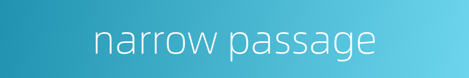 narrow passage的同义词