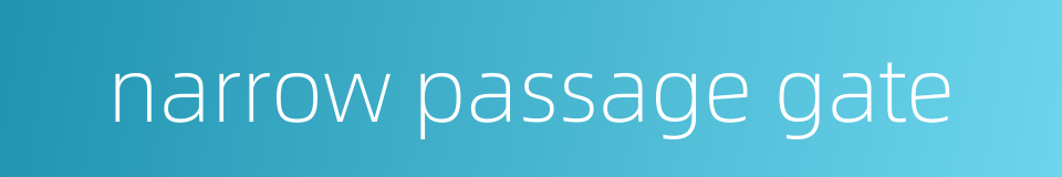 narrow passage gate的同义词