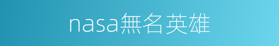 nasa無名英雄的同義詞