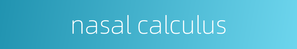 nasal calculus的同义词