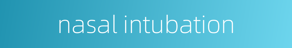 nasal intubation的同义词