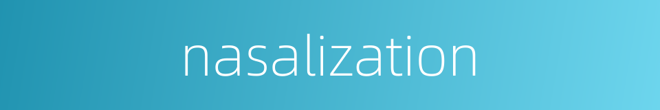 nasalization的同义词