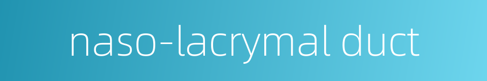 naso-lacrymal duct的同义词