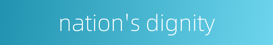nation's dignity的同义词