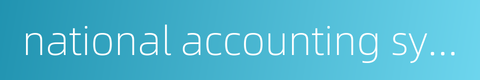 national accounting system的同义词