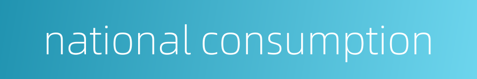 national consumption的同义词