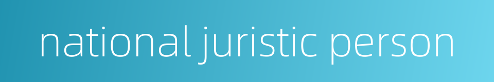 national juristic person的同义词