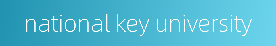 national key university的同义词