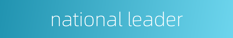 national leader的同义词
