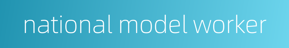 national model worker的同义词