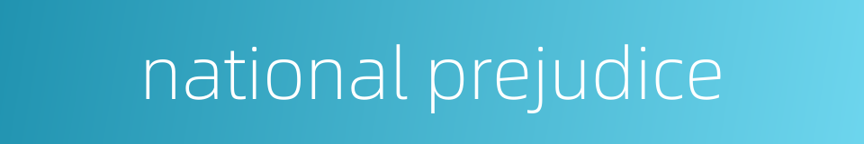 national prejudice的同义词