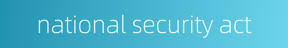 national security act的同义词