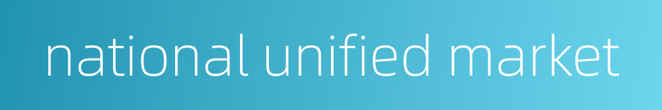 national unified market的同义词