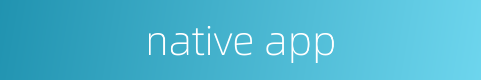 native app的同义词