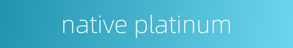 native platinum的同义词