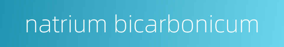 natrium bicarbonicum的同义词